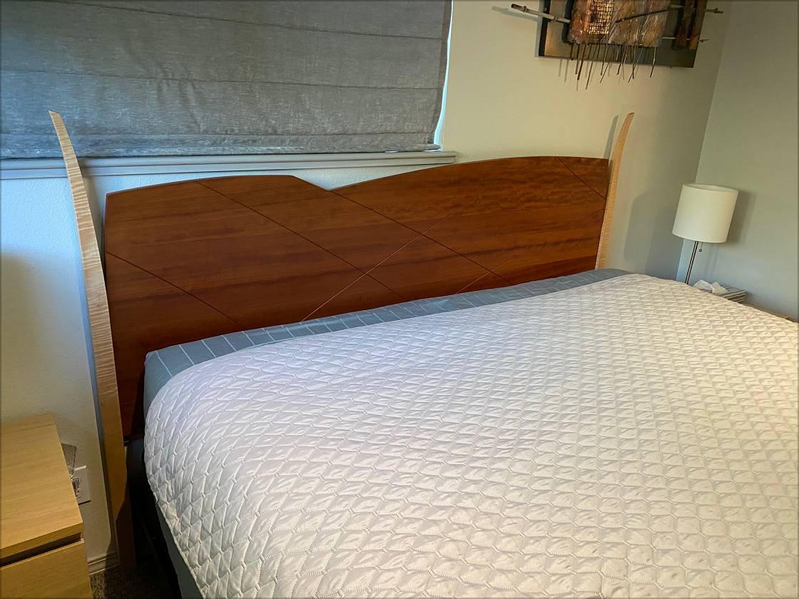 Curly Maple and Makore Headboard